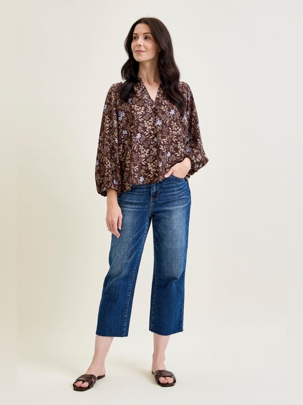 Judy Blue Dottie Back Pocket Classic Cropped Wide Leg Jeans Size 13/31